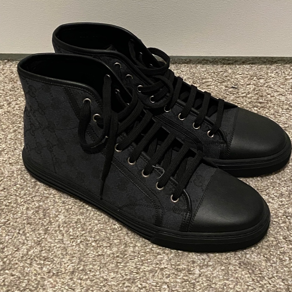 New Gucci GG Hightop logo print sneakers size UK 9